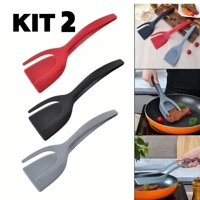 Imagem da promoção Kit 2 Espátula De Cozinha 2 Em 1 Multultizada Com Espátula Antiaderente