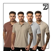 Imagem da promoção KIT 4 Camisas Polo Masculina Piquet