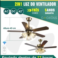 Imagem da promoção Ventilador de Teto Estilo Nórdico com Luz 52/48/42 Polegadas Controle Remoto DC - Ventilador 110V-22