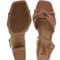 Imagem da promoção Sandalia Lóris Feminina de Tiras Cruzada em Nó Saltinho Medio Festa Confort 1