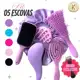 Kit 5 Escovas Cabelo + Touca Cetim Raquete Fashion – Silicone Massageadora em oferta