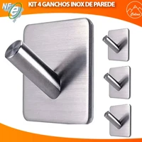 Imagem da promoção Kit 4un Gancho De Parede Auto Adesivo Aço Inox Banheiro