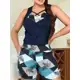 Conjuntinho Feminino Plus Size Short e Blusa Roupas Femininas Conjunto Blusinha de Alcinha M-G-GG em oferta