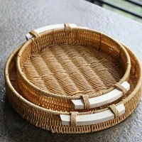 Imagem da promoção Bandeja Organizadora Multiuso Redonda Retangular Cesto para servir Café Frios Doces Petiscos Casa Co