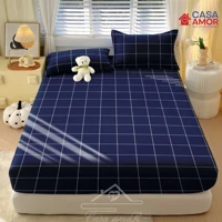 Imagem da promoção Jogo De Lençol 02 03 Peças SOLTEIRO/ CASAL/ QUEEN Percal Estampado xadrez / rosa/ azul marinha / cin