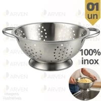 Imagem da promoção Escorredor De Macarrão Massa Inox Utensílios Cozinha Profissional Resistente