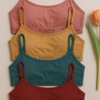 Imagem da promoção Kit 4 Top Feminino Forrado de Microfibra Sutiã Sem Bojo Top Fitness Adulto Juvenil