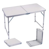 Imagem da promoção Mesa Camping 3 Alturas 1,20m Portátil Maleta Alumínio para Praia Viagem e Área Externa