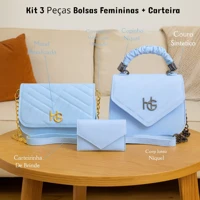 Imagem da promoção Kit 3 Peças Bolsas Femininas Transversal Hello Griff Estilo Blogueirinha Lançamento