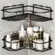 Kit Com Suportes Organizadores De Metal Rack De Parede Banheiro Cozinha Prateleiras Porta Shampoo To em oferta
