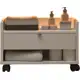 Armário De Banheiro Gabinete Prisma Com Gaveta Nicho e Rodinhas (Off White) em oferta