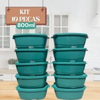 Imagem da promoção Kit Com 10 Potes Para Marmita Hermetico Ideal Para Armazenar Alimentos, Pode ir ao Micro Ondas