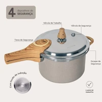 Brinox - Panela de Pressão 4,2L Antiaderente Ceramic Life Pressure com Fundo de Indução - Areia em oferta