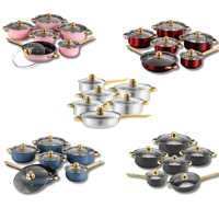 Imagem da promoção Kit 6 panelas + talheres em aço inox conjunto 18 peças antiaderente