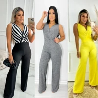 Imagem da promoção Macacão Feminino Pantalona Canelado c/ Decote V
