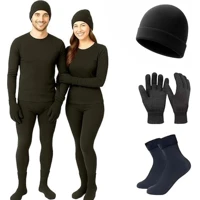 Imagem da promoção Kit Térmico de Inverno Segunda Pele, Conjunto com Roupa Térmica Flanelada, Luvas, Touca e Meias Pelu