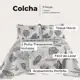 Kit Cobre Leito Colcha Queen Bouti 3 Peças Dupla Face Estampada Porta Travesseiro Aba Americana em oferta