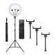Ring Light 18 polegadas Com Suporte 3 Celulares e Tripe 2,10 altura em oferta