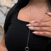 Imagem da promoção Colar Prata 925 Veneziana Gravata Pingente Gravatinha Coração Vazado Correntinha Legítima Presente