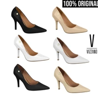 Imagem da promoção Scarpin Sapato Feminino Vizzano Salto Alto Fino Preto Branco Festa Original Confortável