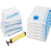 Imagem da promoção Kit Saco a Vácuo Com Bomba Viagem Mala Organizador Para Roupa Guarda Roupa Edredom Reutilizável