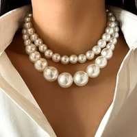 Imagem da promoção 2pcs /set Colar de Pérolas Artificiais Estilo Barroco Exagerado Colar de Pérolas Artificiais Present