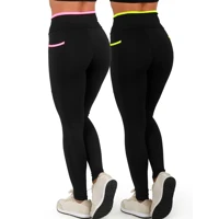 Imagem da promoção Kit 2 Calças Legging Fitness Feminina Academia Cós Alto Com Bolsos Laterais