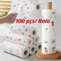 Imagem da promoção 100 peças /Rolo Pano De Limpeza Reutilizável Absorvente Água Preguiçoso Seco Lavável Toalha De Papel