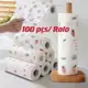 100 peças /Rolo Pano De Limpeza Reutilizável Absorvente Água Preguiçoso Seco Lavável Toalha De Papel em oferta