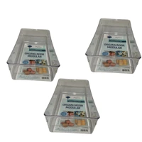 Imagem da promoção kit 3 Organizador de Geladeira Modular Acrílico Cozinha Gaveta Guarda Latas