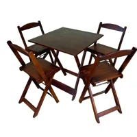Imagem da promoção Conjunto Mesa Dobrável 4 Cadeiras Cor Imbuia Bares Restantes