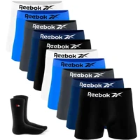 Imagem da promoção Kit 10 Cueca Boxer Reebok Sem Costura Box com 1 Par de Meias Sandrini
