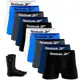 Kit 10 Cueca Boxer Reebok Sem Costura Box com 1 Par de Meias Sandrini em oferta