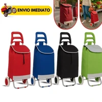 Imagem da promoção Carrinho De Compras Feira Supermercado Reforçado Dobrável Sacola Bolsa Térmica Suporta 30kg Colorido