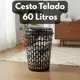 Cesto Para Roupas Organizador Telado 60 Litros Com Tampa Grande Para Roupas Brinquedos Itens em oferta