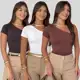 Kit 3 Blusas Femininas Mula Manca – Suplex com Forro, Moda Blogueira Básica e Estilosa em oferta