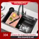 Pia De Cozinha 304 Aço Inoxidável Flying Rain Cachoeira Tigela Única Multifuncional Feita À Mão em oferta