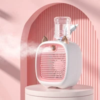 Imagem da promoção Mini Ar e Ventilador Gatinho Recarregável de Mesa com Função de Refrigeração de Ar