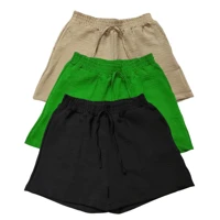 Imagem da promoção Kit 3 Shorts Feminino Basico Cintura Alta Confortável