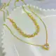 KIT 2 Choker Colar de pérolas de coração + Colar Com coração Ponto De Luz banhado a prata a ouro 18K em oferta