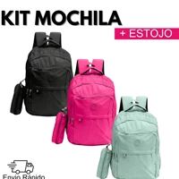 Imagem da promoção Mochila Escolar Feminina Reforçada Impermeável Nylon Faculdade Estilosa - Cor Aleatorio