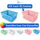 Kit 10 Cestos Organizadores Multiuso Diversas Cores 16x12x6Cm em oferta
