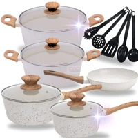 Imagem da promoção Jogo de Panelas Indução 10 Peças Cook Revestido em Cerâmica Granito Antiaderente Frigideira Caçarola