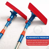 Imagem da promoção KIT Rodo Limpa Vidro + Escova Limpeza Cantos Janela Multiuso 2 em 1 Extensível com Esponja