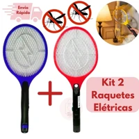Imagem da promoção Kit 2 Raquetes Elétricas Mata Mosquito - Recarregável e Bivolt - Acaba com Pernilongos e Moscas