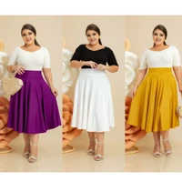 Imagem da promoção Saia Midi Godê 360º Várias Cores Lisa Moda Feminina Lançamento Cristã Modesta Evangélica Chique - Lo