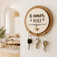Imagem da promoção Porta Chaves de Parede 3 Ganchos Mdf Multiuso Decoração Moderna para ou Sala em Mdf - Envio rápido