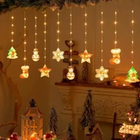 Imagem da promoção Decoração de Natal :3M Luzes de Cortina 110V com Estrelas, Anéis e Cristais – Ideal para Árvore, Fes