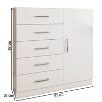 Imagem da promoção Cômoda Angra 5 Gavetas 1 Porta - Panorama Móveis