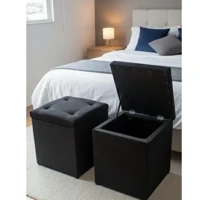 Imagem da promoção PUFF BAÚ BANQUETA QUADRADO ORGANIZADOR SALA E QUARTOS